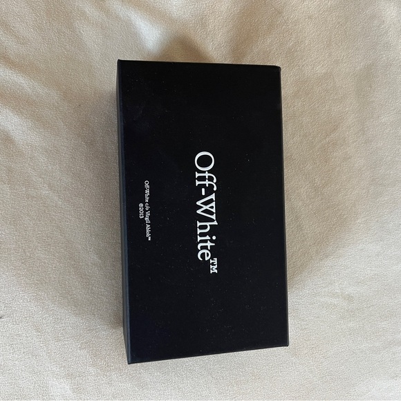 Off-White 49mm Fillmore Rectangle Sunglasses Black with Green Lenses NIB main image 6